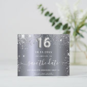 甘い16誕生日シルバーグリッター日付を保存 (スタンド正面)