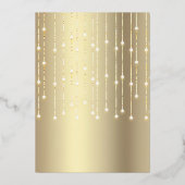 甘い16誕生日スクリプトバルーン白実在金ゴールド 箔招待状 (裏面)