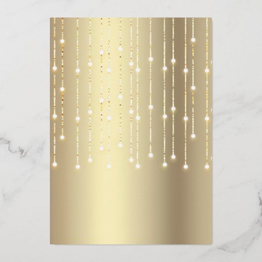 甘い16誕生日スクリプトバルーン白実在金ゴールド 箔招待状 (裏面)