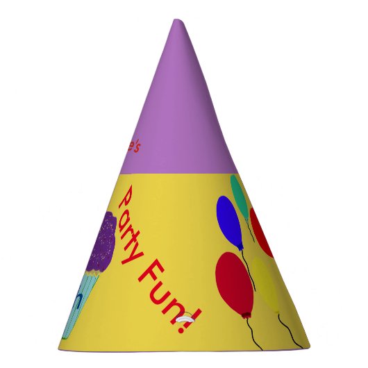 甘い16誕生日ハットパープルカップケーキ任意の年齢を編集 パーティーハット (右)