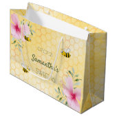 甘い16誕生日ハッピーバンブルハチのハニカム ラージペーパーバッグ (正面アングル)