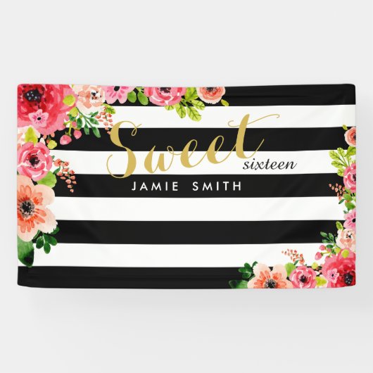 甘い16誕生日バナー 横断幕 (横)