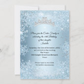 甘い16誕生日パーティアイスブルースノーフレーク冬 招待状 (裏面)
