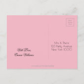 甘い16誕生日パーティーは日付を保存ソフトピンク 案内ポストカード (裏面)