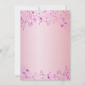 甘い16誕生日パーティーピンクの星ラグジュアリー 招待状 (裏面)