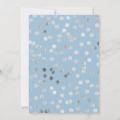 甘い16誕生日パーティーブルーパーティーシルバーバブル 招待状 (裏面)