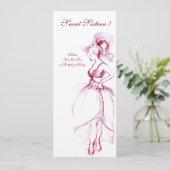 甘い16誕生日パーティーレッドピンクプログラム 招待状 (スタンド正面)