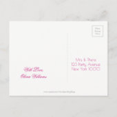 甘い16誕生日パーティー日付ピンクを保存 案内ポストカード (裏面)