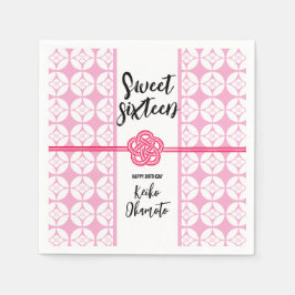 甘い16誕生日パーティー花菱七宝紋花菱七宝 スタンダードカクテルナプキン