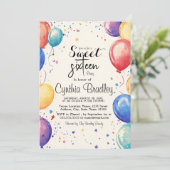 甘い16誕生日パーティーIバルーン 招待状 (スタンド正面)