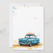 甘い16誕生日パーティーI風船と車 招待状 (裏面)