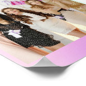 甘い16誕生日パープルピンクのホログラフィックフォト ポスター (角)