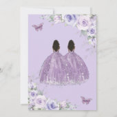 甘い16誕生日パープルフローラブラウンプリンセス 招待状 (裏面)