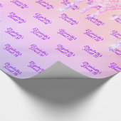 甘い16誕生日ピンクのローズ金ゴールドグリッタードリップ ラッピングペーパー (角)