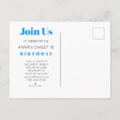 ~*甘い16誕生日フォトグリーンネイビーミントAP29 インビテーションポストカード (裏面)
