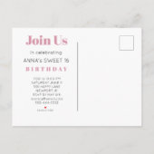 **甘い16誕生日フォトグリーンピンKミントAP29 インビテーションポストカード (裏面)