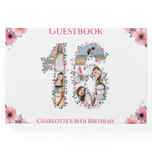 甘い16誕生日フォトコラージフラワーガールホワイト