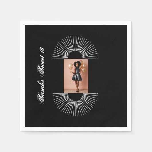 甘い16誕生日ペーパーナプキン スタンダードカクテルナプキン (正面)