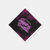 甘い16誕生日ホットピンクネオングローダークパーティー スタンダードカクテルナプキン (角)