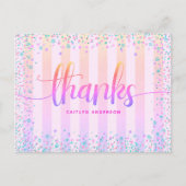甘い16誕生日レインボーグラデーショングリッター感謝していユー ポストカード (正面)
