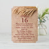 甘い16誕生日招待状小麦オンバーラップサッククーン 招待状 (スタンド正面)