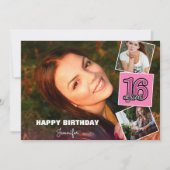 甘い16誕生日3フォトコラージカード カード (正面)