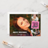 甘い16誕生日3フォトコラージカード カード (正面/裏面インサイチュ)