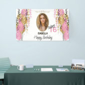 甘い16誕生日 – ピンク風船 横断幕 (トレードショー)