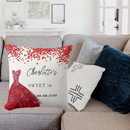 甘い16赤いドレス白の名前 クッション