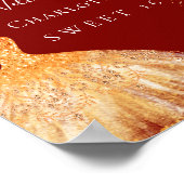 甘い16赤い金ゴールドグリッタードレスフローラ歓迎 ポスター (角)