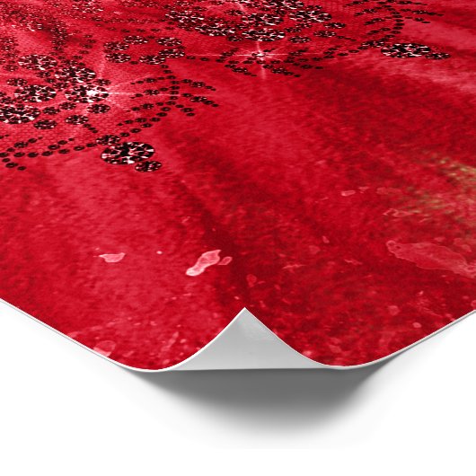 甘い16赤い金ゴールドドレスフローラへようこそ ポスター (角)