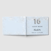 甘い16赤ちゃんブルーの銀の輝き ゲストブック (全面)