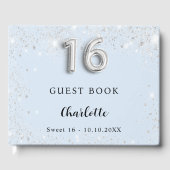 甘い16赤ちゃんブルーの銀の輝き ゲストブック (正面)