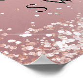 甘い16赤面ピンクのローズグリッター写真ようこそ ポスター (角)