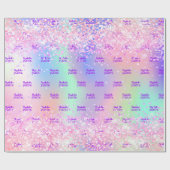 甘い16赤面ピンクパープルホログラフィック ラッピングペーパー (フラット)