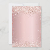 甘い16赤面ピンクローズ金ゴールドグリッターダストパーティー 招待状 (裏面)