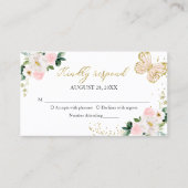 甘い16赤面フローラバタフライRSVPエンクロージャ 名刺 (正面)