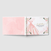 甘い16赤面水色の花ピンクのドレス ゲストブック (全面)