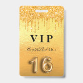 甘い16金ゴールドグリッターは金属ドリップ バッジ (正面)