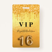 甘い16金ゴールドグリッターは金属ドリップ バッジ (正面)