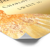 甘い16金ゴールドグリッタードレス花模様歓迎 ポスター (角)