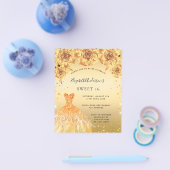 甘い16金ゴールドドレスフローラ予算の招待 チラシ (シングル)