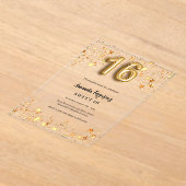 甘い16金ゴールド澄ん星 アクリル招待状 (レイダウン)