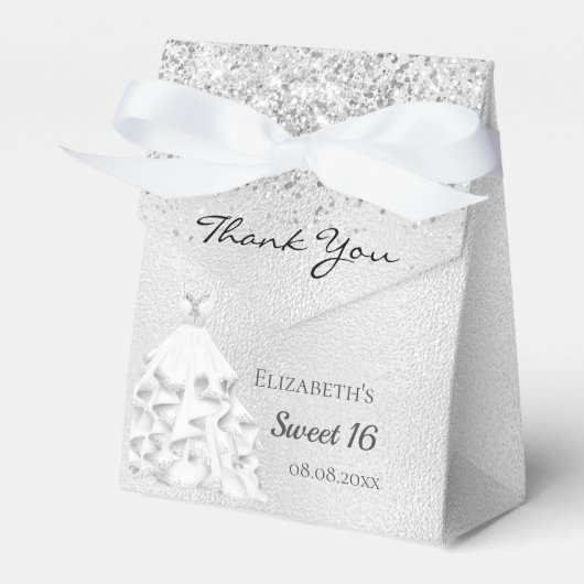 甘い16銀のグリッターのダストドレ感謝していスあなたを フェイバーボックス (正面サイド)