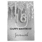 甘い16銀のグリッタードリップモノグラム16th ミディアムペーパーバッグ (裏面)