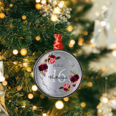 甘い16銀のフローラ幾何学的なブルゴーニュ名 メタルオーナメント