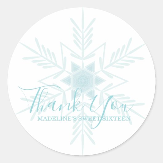 甘い16青いモダン冬のワンダーランドの好意 ラウンドシール (正面)