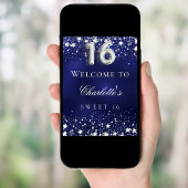 甘い16青い銀の星ウェルカムパーティー ポスター