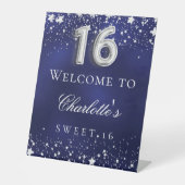 甘い16青い銀の星ウェルカムパーティー 台座サイン (正面)