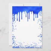 甘い16青王室のい白いバルーングリッタードリップ 招待状 (裏面)